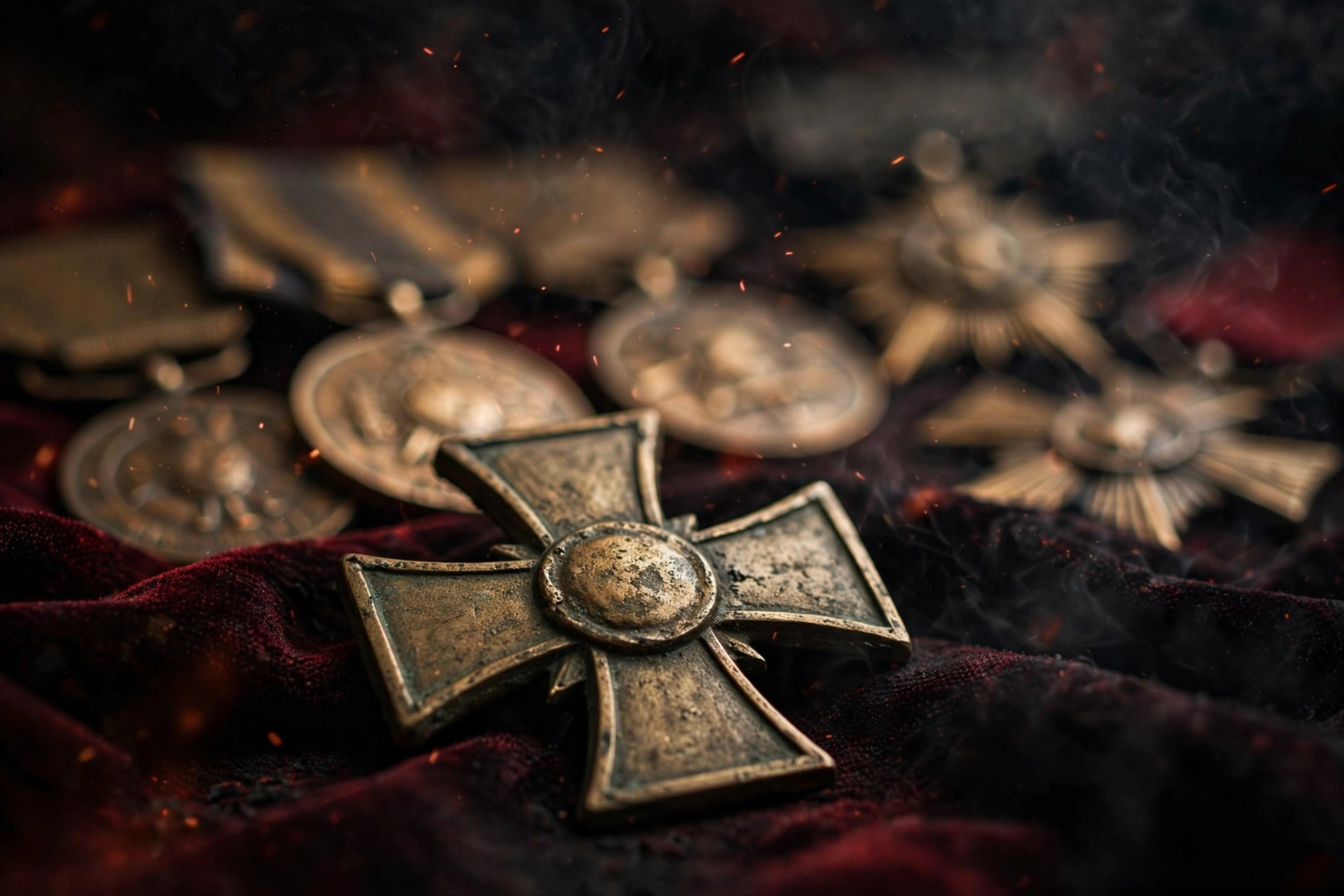 Bronze medals in shadow